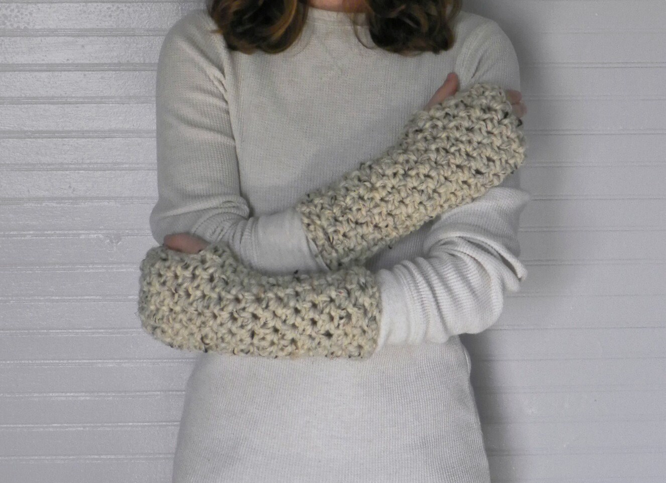 Chunky Wool Arm Warmers Knit Fingerless Gloves The Oxfords