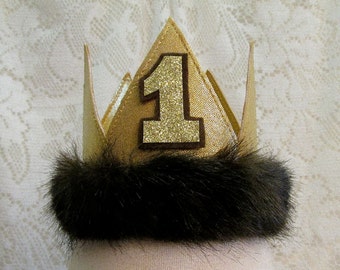 Where the Wild Things Are Gold Fabric Birthday Crown, Wild Rumpus Crown, Any Age, Costume Accessory, 1st Birthday Crown, Photo Prop