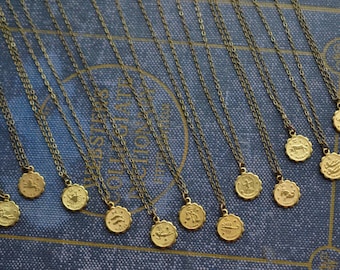 Zodiac Sign Necklace, Zodiac Necklace, Astrology Necklace, Gypsy Jewelry, Astrology Jewelry, Zodiac Jewelry, Birthday Jewelry