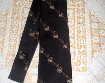 1960s Western Art Tie - Bucking Bronco - Polyester - Denver