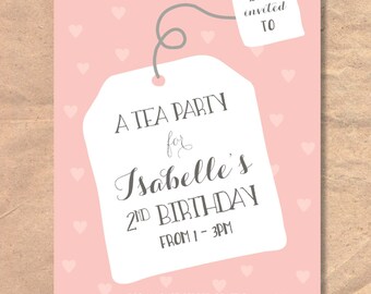 Printable Tea Party Birthday Invitation
