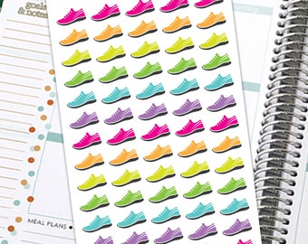 Running Stickers, Jogging Stickers, Fitness Stickers, Planner Stickers, Fitness Tracker Stickers, Shoe Stickers, Exercise stickers, Neon