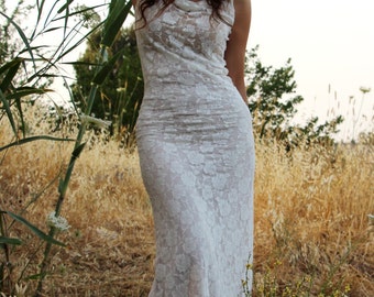 Bridesmaid dress. romantic prom dress. white lace wedding dress. boho wedding dress. sleeveless lace dress.plus size wedding dress.boho gown