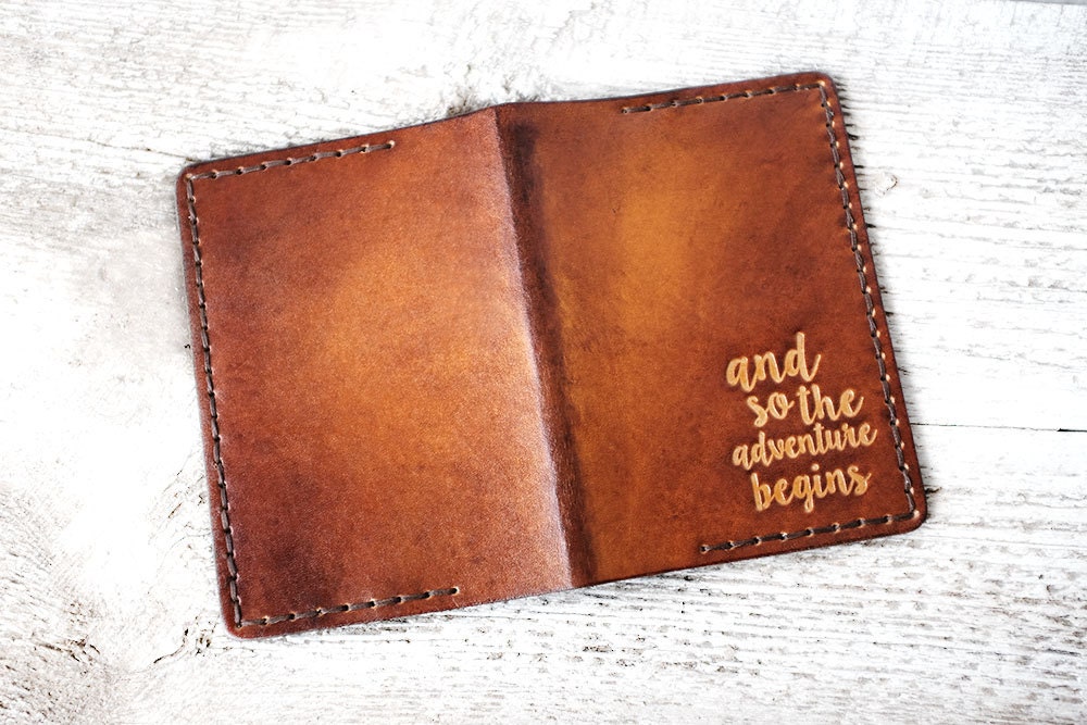 Personalized Leather Passport Holder Travel Wallet And So The