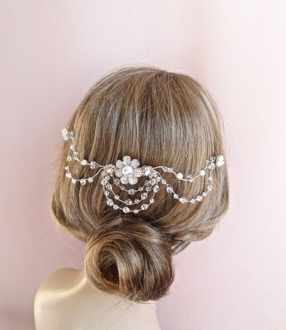 Crystal bridal hair chain wedding hair accessories crystal