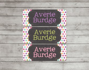 Personalized Name Labels Waterproof School Labels, 30 Name Labels for Daycare, School and Camp, Label Children's Belongings, Name Stickers