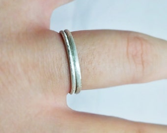 Stardust Stacking Ring Argentium Silver Set of Two Rings Non-Tarnish