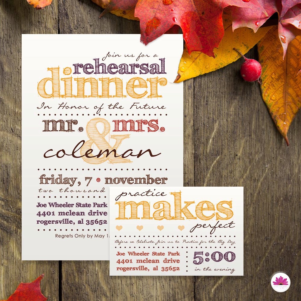Fall Rehearsal Dinner Invitation Practice by EventswithGrace