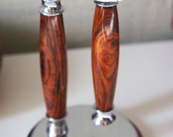 Shaving Kit Hand Turned Razor In Olive Wood By Imperiumwoodcraft