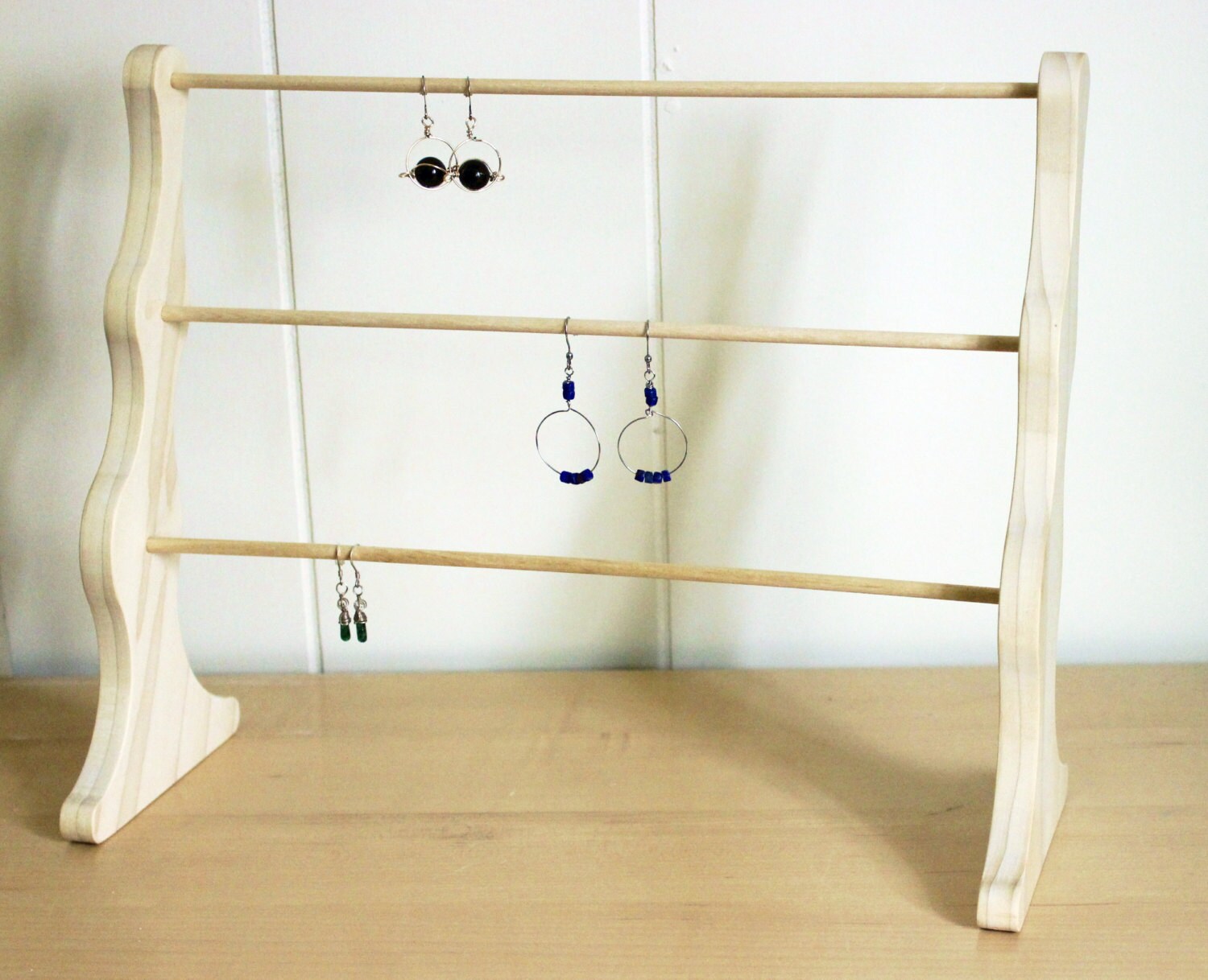 Wooden display earring rack wood jewelry display