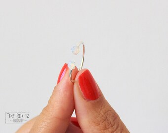 Opal Ring, Opal Jewlery, Sterling Silver Ring, Opal Stacking Rings, Dainty Opal Ring, Stackable Rings,Simple Ring, Bff Gifts,Sister Gifts
