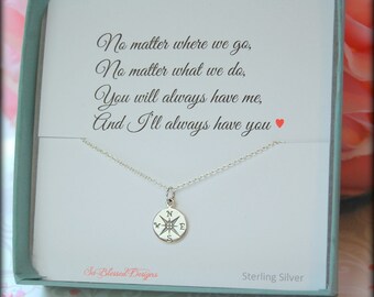 Best friends compass necklace, best friends necklace, Bridesmaid gift, going away gift, graduation gift