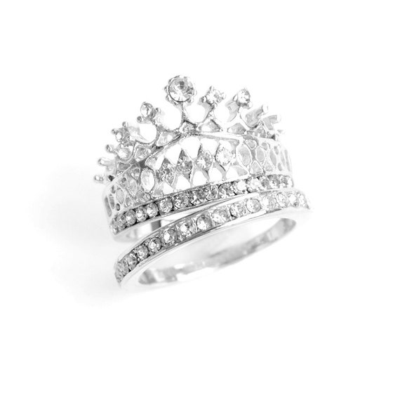 Silver Crown Ring Princess Crown Ring by SusyDeMarchiJewelry