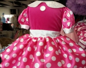 Minnie Mouse Dress Hot Pink Costume infant toddler dress #minniemouse