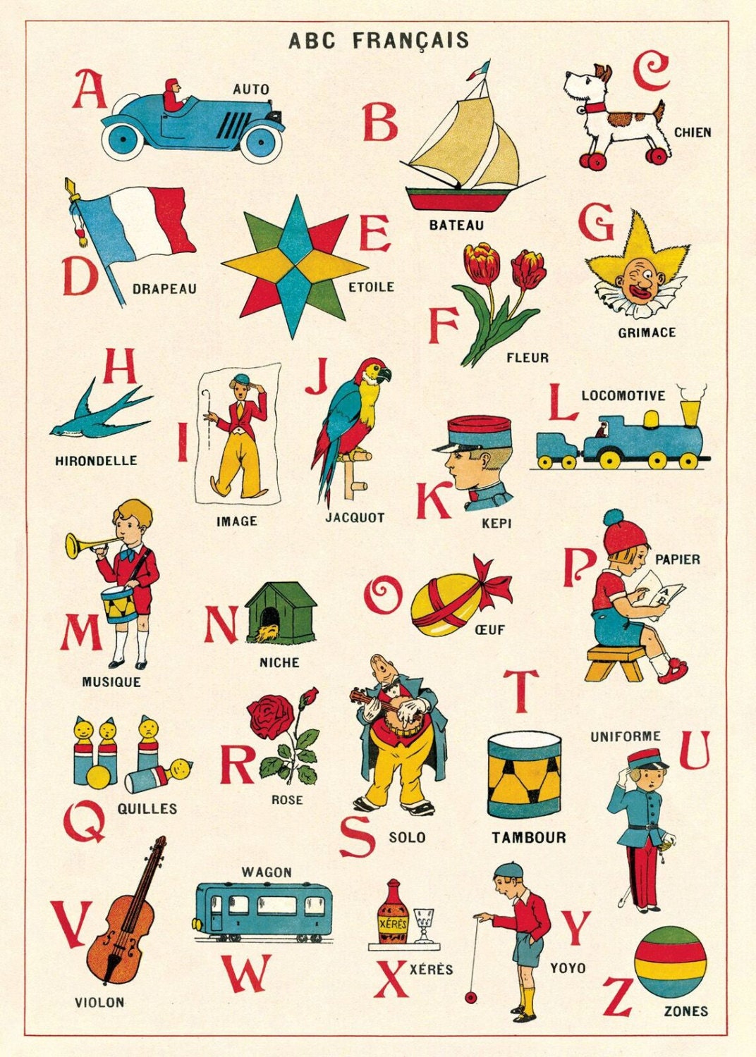 Vintage Look French Alphabet Gift Wrap or Poster by Cavallini from ...