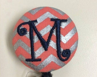 Personalized monogrammed custom retractable badge holder reel