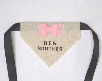 Big Brother Dog Bandana – Baby Announcement, Mother-to-Be, Pregnancy Announcement, Baby Shower Invitation, Burlap Alternative Bandana