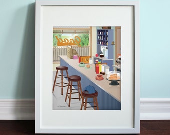Luke's Diner - Gilmore Girls, Gilmore Girls TV Show Art Print, TV sitcom