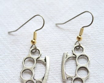 Dangle earrings. "Knuckles" Knuckle Duster
