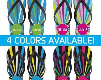 Beach Flip Flops, Custom Kids Flip Flops, Personalized Beach Sandals, Wedding Party Gifts, Girls Sandals, Wedding Favors, Beach Wedding