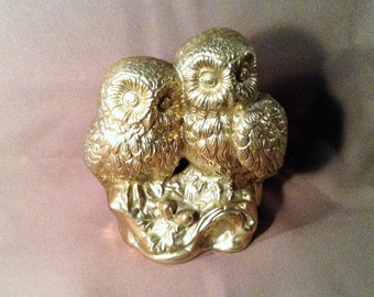 Brass Figurine of 2 Owls - Ethan Allen