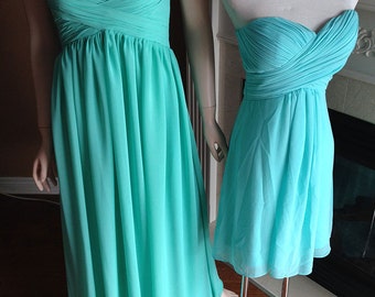 Turquoise bridesmaid dress, Prom dress 2016 - Sweetheart, strapless chiffon dress