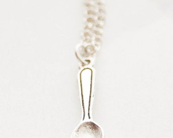Silver Spoon Necklace, Utensil Necklace, Teaspoon necklace, Kitchen necklace, Cook Gift, Foodie Gifts , Cooking Necklace, Baking Necklace