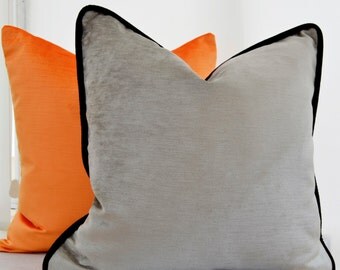 Taupe Velvet Pillow Cover,Taupe Gray Velvet Pillow Cover,Mink Velvet Pillow Cover