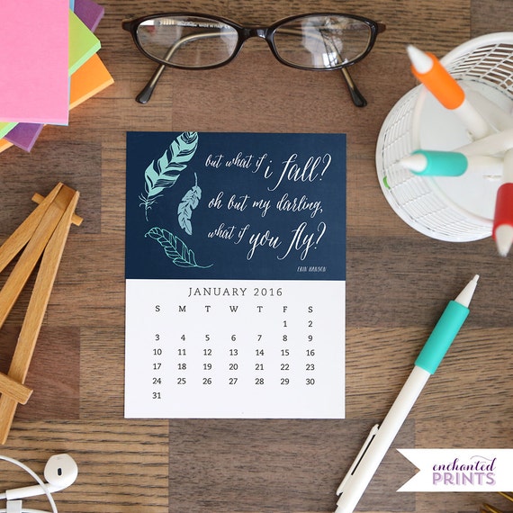 Items similar to 50% OFF Printable 2016 Desk Calendar Inspirational