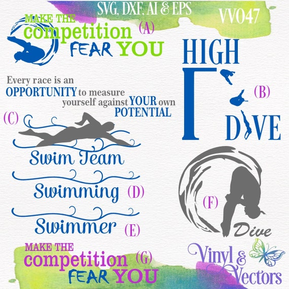 Swimming Diving High Dive Swim Team SVG vector by VinylAndVectors