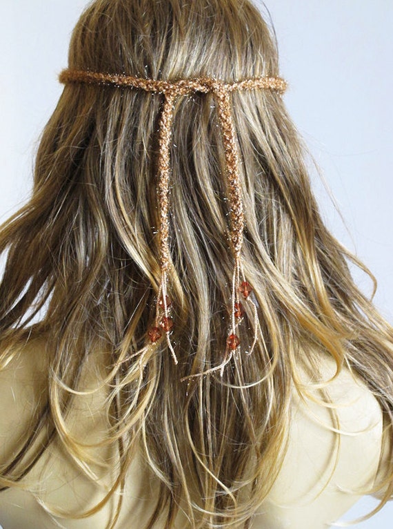 Items Similar To Crochet Headband Boho Bohemian Hairband Hippie Hair ...