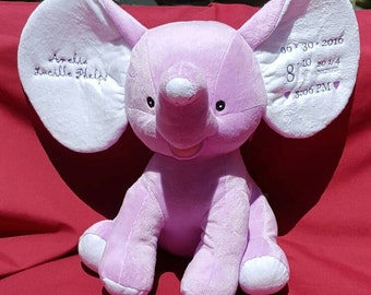 Personalized Elephant - Keepsake Stuffed Animal - Baby Cubbies - Baptism Gift - Birth Announcement - Dumble - Elephant Cubbie - Baby Cubbie