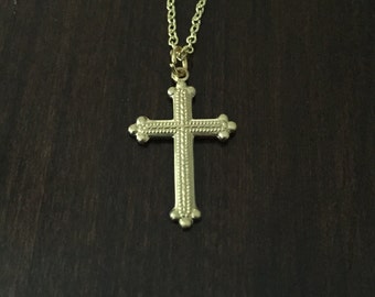 Cross Necklace, Gold Cross Necklace, Cross, Gold Cross, Religious Necklace, Religious Jewelry, Cross Jewelry, Gold Necklace, Necklace