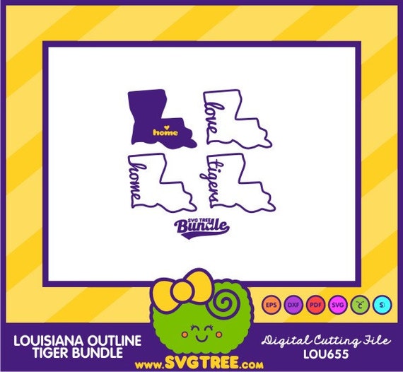 Download Louisiana State Outline State Decor Tigers SVG Files by SVGTREE