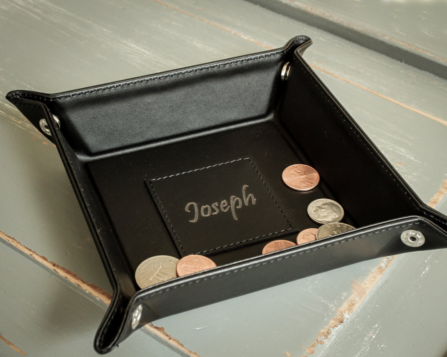 Man's Valet Personalized Leather Valet Leather Valet