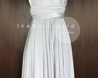 Silver Bridesmaid Dress Convertible Infinity Dress Multiway Dress Wrap Dress Wedding Dress Maid of Honor Dress Toga Cocktail Evening Dress