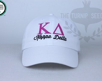Kappa Delta Sorority Baseball Cap - Custom Color Hat and Embroidery.