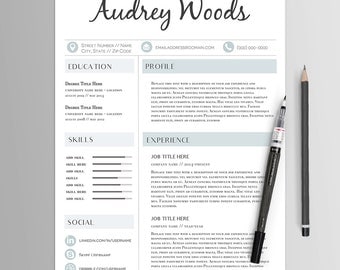 Résumé Template Instant Download // Template No. 8 // Creative CV & Cover Letter // Modern Professional Resume // MS Word