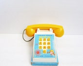 Fisher Price Pop Up Pal Chime Phone 1968 / Chiming Pop Up Vintage Toy Telephone