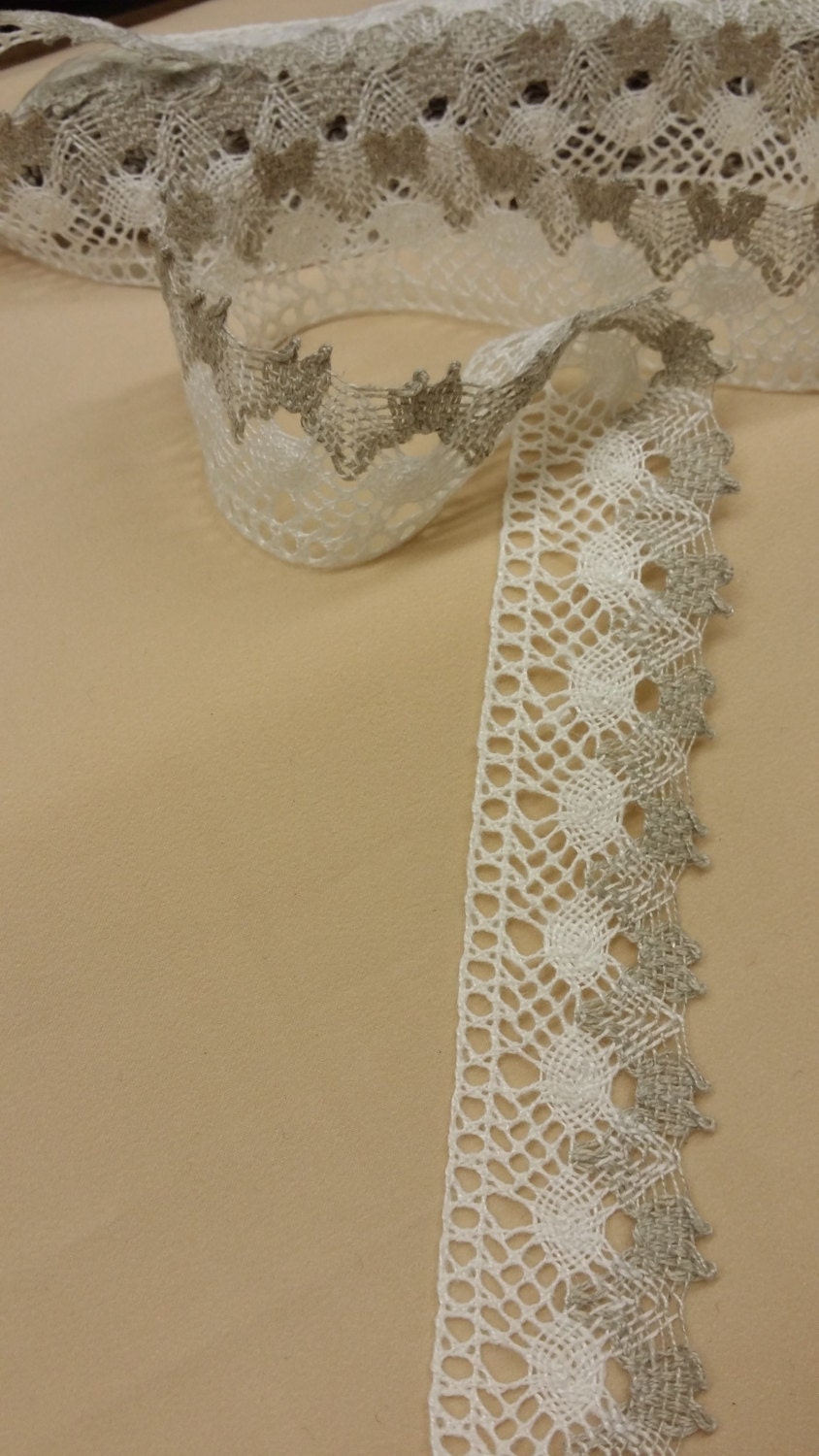 Linen white Lace Trim by the yard linen lace natural lace