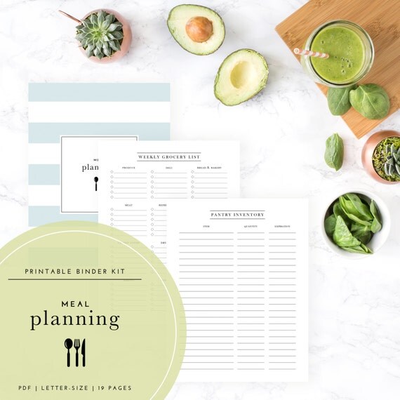 Meal Planning Binder Kit PDF A Printable PDF