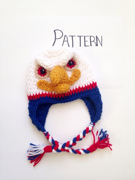 PATTERN Crochet Eagle Hat Pattern All Sizes by CraftedVisions