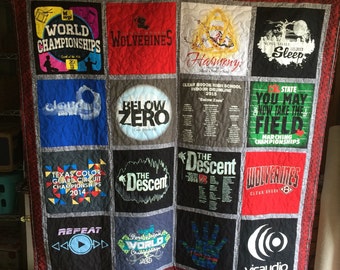 T-shirt Quilt Custom Made Memory Quilt Made From 9 49