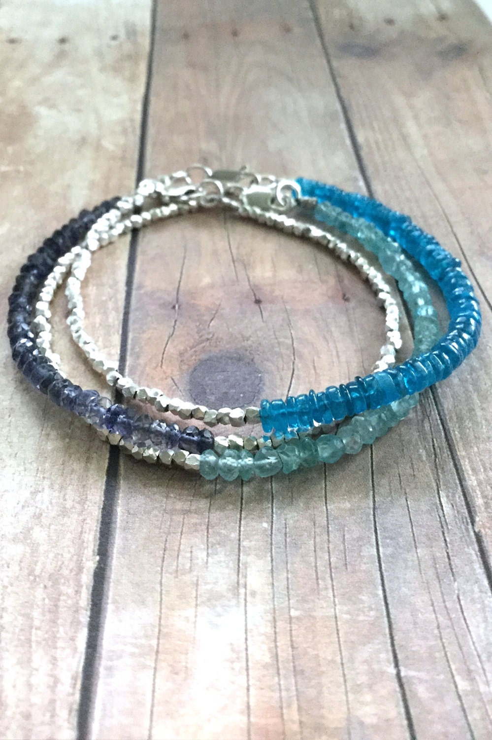 Tiny Bead Bracelet Neon Apatite Jewelry Natural Stone