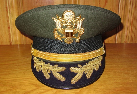 US Army Officer Field Grade Military Green Service Dress Hat