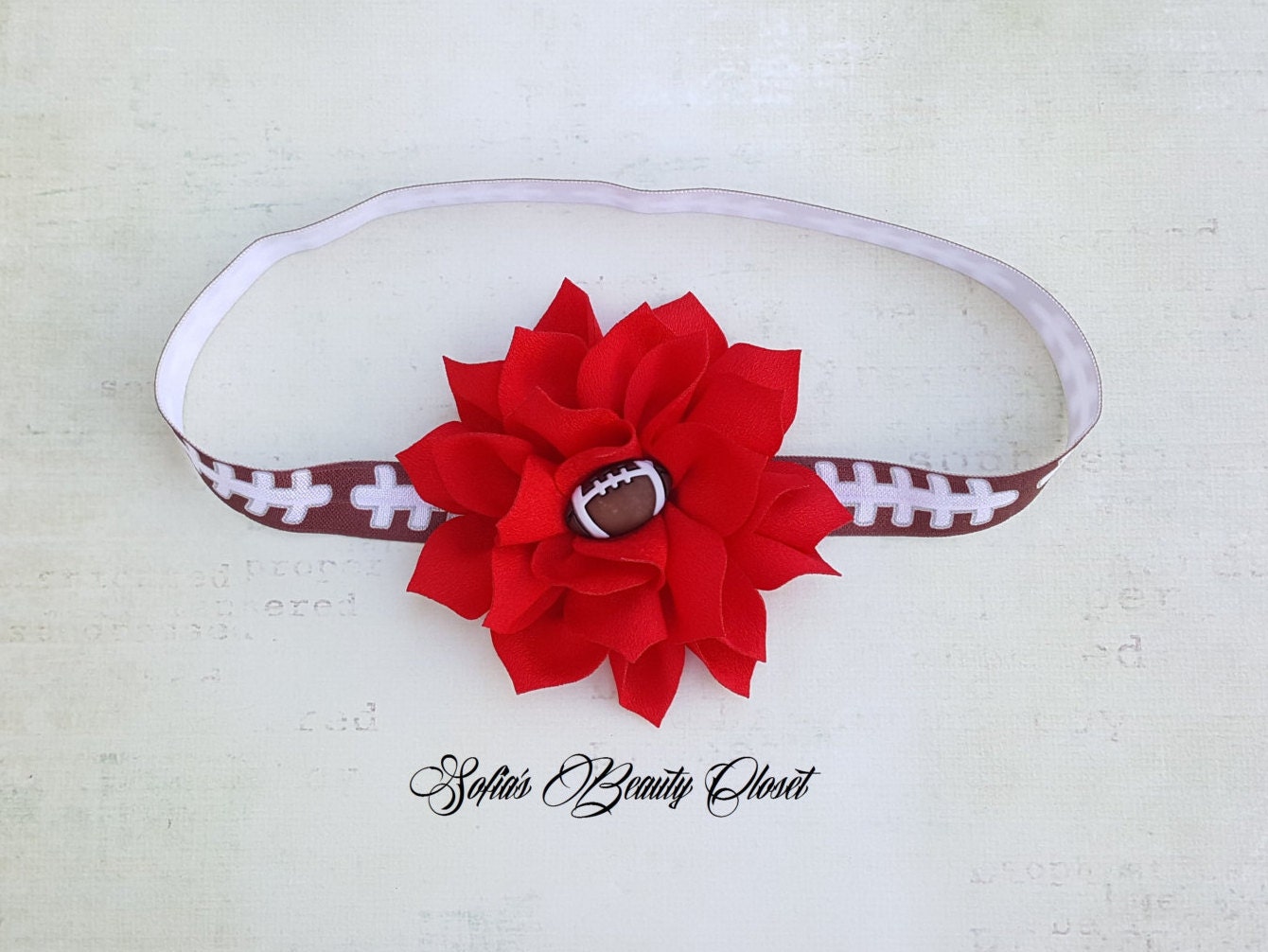 Football headband. Red headband. Football by SofiasBeautyCloset