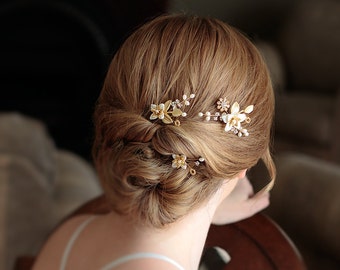 AMBER Gold | Bridal Hair pins, Bridal Headpiece, Wedding Headpiece, Bridal accessories