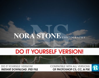 Photography Logo Instant Download, Photoshop Watermark, Photoshop, Modern Minimalist Photography Watermark Logo Design 002