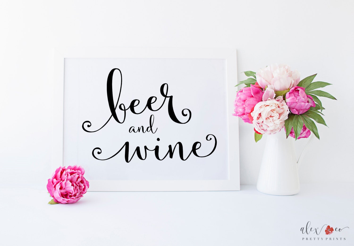 Beer and Wine. Wedding Bar Sign. Wedding by alexandcoprintables