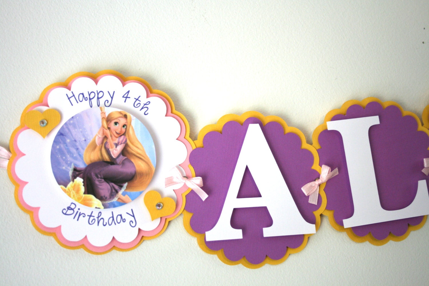 Tangled Inspired Birthday Banner Rapunzel Princess Birthday